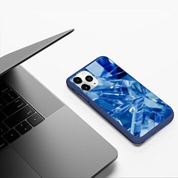 Чехол iPhone 11 Pro матовый Кристаллики, цвет: 3D-тёмно-синий — фото 2