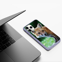 Чехол iPhone 11 Pro матовый Лисёнoк, цвет: 3D-светло-сиреневый — фото 2