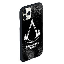Чехол iPhone 11 Pro матовый Assassins Creed с потертостями на темном фоне, цвет: 3D-черный — фото 2