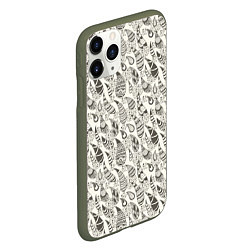 Чехол iPhone 11 Pro матовый Капля с этноузором, цвет: 3D-темно-зеленый — фото 2
