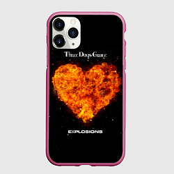 Чехол iPhone 11 Pro матовый Explosions - Three Days Grace, цвет: 3D-малиновый