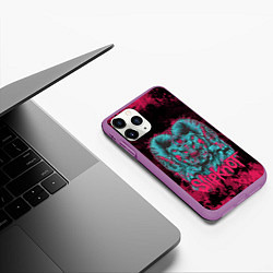 Чехол iPhone 11 Pro матовый Monster Slipknot, цвет: 3D-фиолетовый — фото 2