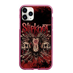 Чехол iPhone 11 Pro матовый Horror Slipknot, цвет: 3D-малиновый