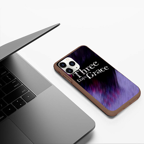 Чехол iPhone 11 Pro матовый Three Days Grace lilac / 3D-Коричневый – фото 3