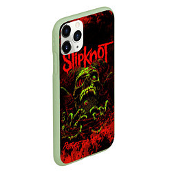 Чехол iPhone 11 Pro матовый Slipknot череп, цвет: 3D-салатовый — фото 2