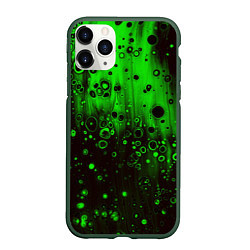 Чехол iPhone 11 Pro матовый Зелёные краски и вода, цвет: 3D-темно-зеленый