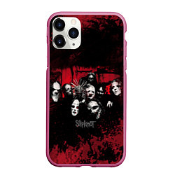 Чехол iPhone 11 Pro матовый Группа Slipknot, цвет: 3D-малиновый