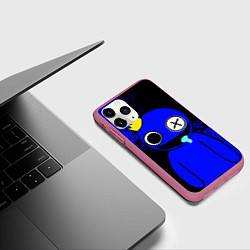 Чехол iPhone 11 Pro матовый Радужные друзья: улыбчивый Синий, цвет: 3D-малиновый — фото 2