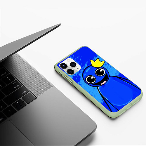Чехол iPhone 11 Pro матовый Радужные друзья: веселый Синий / 3D-Салатовый – фото 3