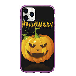 Чехол iPhone 11 Pro матовый Halloween : тыква, цвет: 3D-фиолетовый