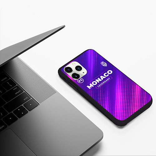 Чехол iPhone 11 Pro матовый Monaco legendary sport grunge / 3D-Черный – фото 3