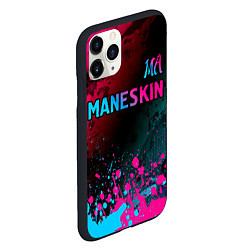 Чехол iPhone 11 Pro матовый Maneskin - neon gradient: символ сверху, цвет: 3D-черный — фото 2