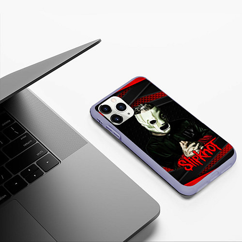 Чехол iPhone 11 Pro матовый Slipknot black & red / 3D-Светло-сиреневый – фото 3