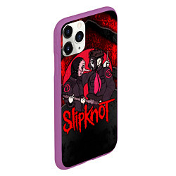 Чехол iPhone 11 Pro матовый Slipknot black and red, цвет: 3D-фиолетовый — фото 2