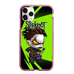 Чехол iPhone 11 Pro матовый Slipknot green, цвет: 3D-малиновый