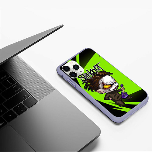 Чехол iPhone 11 Pro матовый Slipknot green / 3D-Светло-сиреневый – фото 3