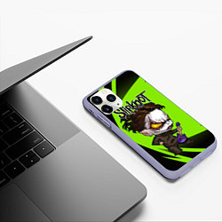 Чехол iPhone 11 Pro матовый Slipknot green, цвет: 3D-светло-сиреневый — фото 2