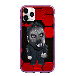 Чехол iPhone 11 Pro матовый Slipknot объемные плиты, цвет: 3D-фиолетовый