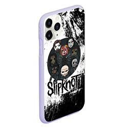 Чехол iPhone 11 Pro матовый Slipknot black and white, цвет: 3D-светло-сиреневый — фото 2