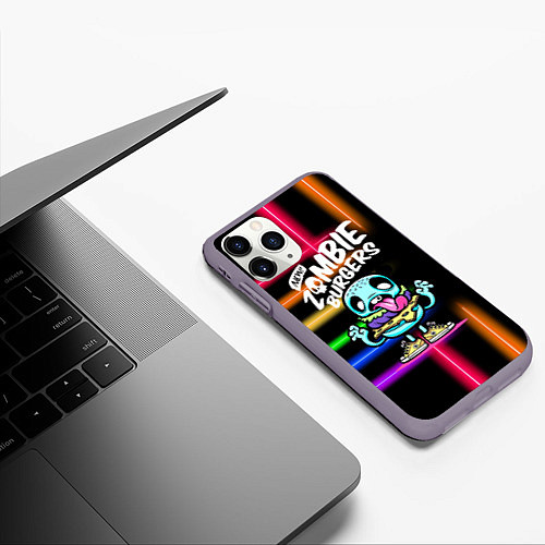 Чехол iPhone 11 Pro матовый Zombie burgers - Pop Art / 3D-Серый – фото 3