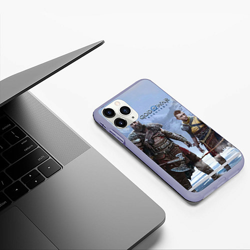 Чехол iPhone 11 Pro матовый God of war ragnarok-God of War: Рагнарёк / 3D-Светло-сиреневый – фото 3