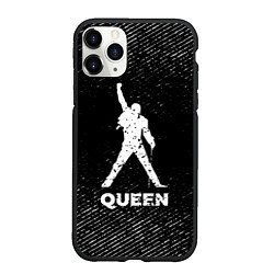 Чехол iPhone 11 Pro матовый Queen с потертостями на темном фоне, цвет: 3D-черный