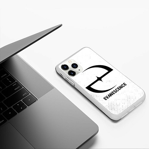 Чехол iPhone 11 Pro матовый Evanescence glitch на светлом фоне / 3D-Белый – фото 3