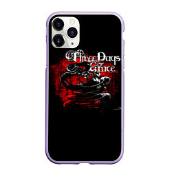 Чехол iPhone 11 Pro матовый Three Days Grace змея и ворон, цвет: 3D-светло-сиреневый