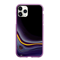 Чехол iPhone 11 Pro матовый Фиолетовые краски во тьме, цвет: 3D-фиолетовый