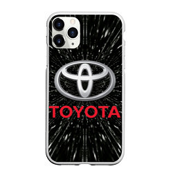 Чехол iPhone 11 Pro матовый Тойота, эмблема, автомобильная тема, цвет: 3D-белый