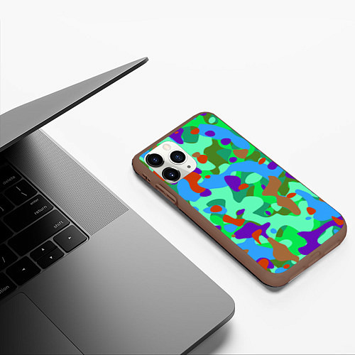 Чехол iPhone 11 Pro матовый Абстракция цвета / 3D-Коричневый – фото 3