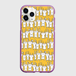 Чехол iPhone 11 Pro матовый Милое семейство кроликов, цвет: 3D-фиолетовый