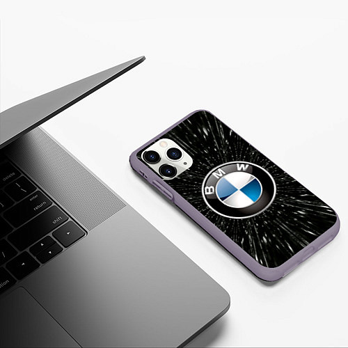 Чехол iPhone 11 Pro матовый БМВ эмблема, автомобильная тема / 3D-Серый – фото 3