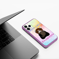 Чехол iPhone 11 Pro матовый Мама -панда, цвет: 3D-фиолетовый — фото 2