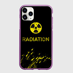 Чехол iPhone 11 Pro матовый Radiation - радиационная опасность, цвет: 3D-фиолетовый