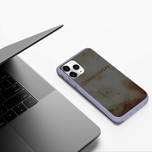 Чехол iPhone 11 Pro матовый Corrosion - рыжая ржавчина / 3D-Светло-сиреневый – фото 3