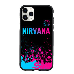 Чехол iPhone 11 Pro матовый Nirvana - neon gradient: символ сверху, цвет: 3D-черный