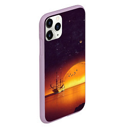 Чехол iPhone 11 Pro матовый Летучий голандец, цвет: 3D-сиреневый — фото 2