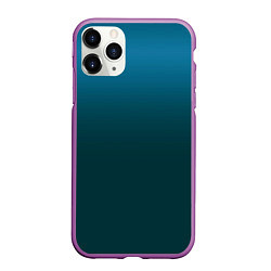 Чехол iPhone 11 Pro матовый Градиент бирюзовый, цвет: 3D-фиолетовый