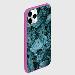 Чехол iPhone 11 Pro матовый Голубые кристаллы, цвет: 3D-фиолетовый — фото 2
