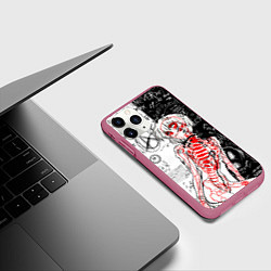 Чехол iPhone 11 Pro матовый Рей Аянами - dead inside mood, цвет: 3D-малиновый — фото 2