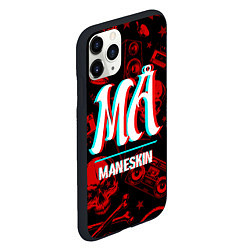 Чехол iPhone 11 Pro матовый Maneskin rock glitch, цвет: 3D-черный — фото 2