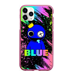 Чехол iPhone 11 Pro матовый Rainbow Friends - Blue, цвет: 3D-малиновый