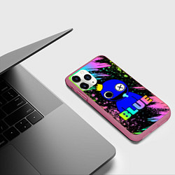 Чехол iPhone 11 Pro матовый Rainbow Friends - Blue, цвет: 3D-малиновый — фото 2