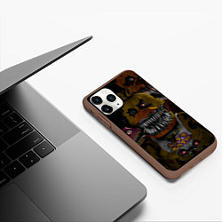 Чехол iPhone 11 Pro матовый Кошмарная Чика, цвет: 3D-коричневый — фото 2