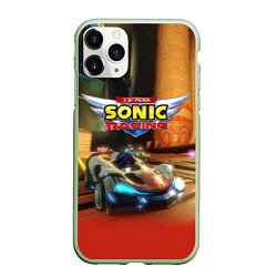 Чехол iPhone 11 Pro матовый Team Sonic racing - hedgehog - video game, цвет: 3D-салатовый