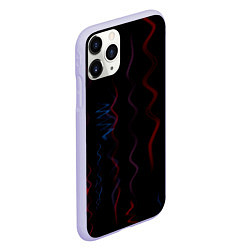 Чехол iPhone 11 Pro матовый Абстрактные спирали РНК, цвет: 3D-светло-сиреневый — фото 2