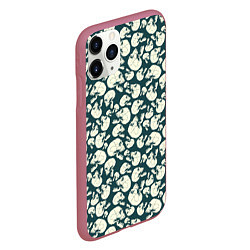 Чехол iPhone 11 Pro матовый Череп с боковой трещиной, цвет: 3D-малиновый — фото 2