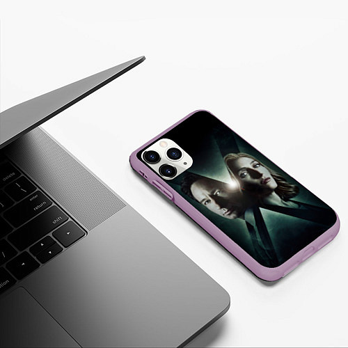 Чехол iPhone 11 Pro матовый X - Files / 3D-Сиреневый – фото 3