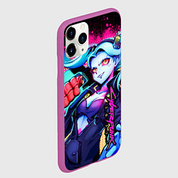 Чехол iPhone 11 Pro матовый Ребекка Киберпанк, цвет: 3D-фиолетовый — фото 2